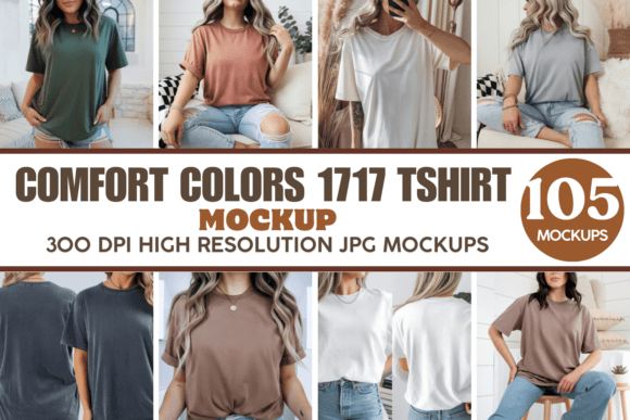 Comfort Colors 1717 T-Shirt Mockup Bundle: A Designer's Toolkit for Authentic Branding