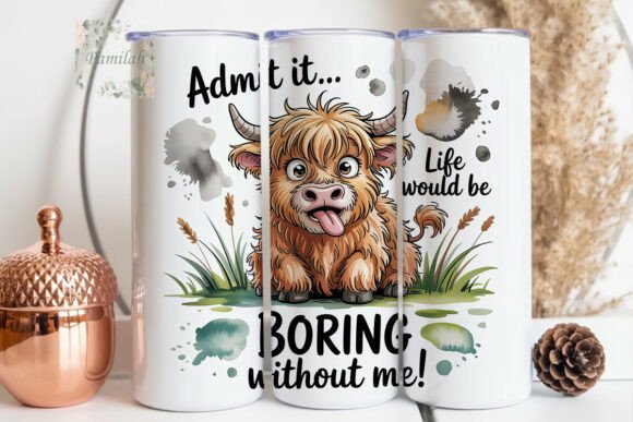 Funny Highland Cow 20oz Tumbler Wrap