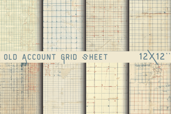 Old Account Grid Sheet: Vintage Ledger Backgrounds for Designers