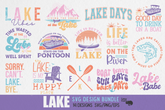Summer Lake SVG Design Bundle: Capture Tranquil Vibes