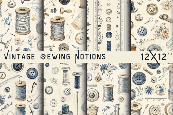 Timeless Textures: The Vintage Sewing Notions Background Collection