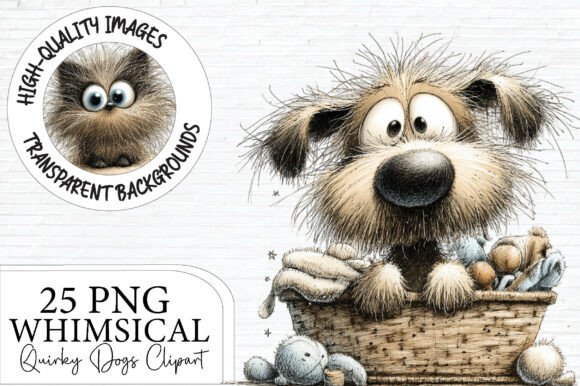Whimsical Quirky Dogs Clipart: Playful Design Assets for Creative Projects