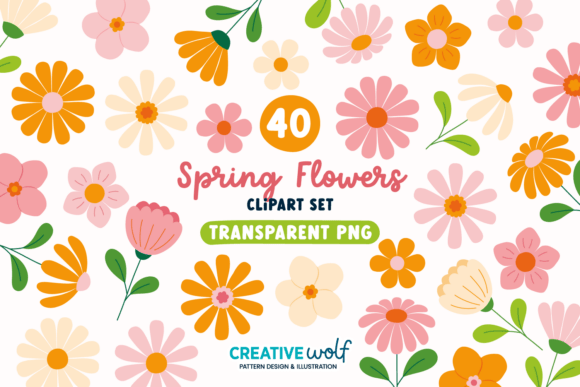 Whimsical Spring Flowers Clipart Set: A Creative Toolkit